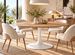 Table à manger ronde KULIPA Ø100 cm – Acier blanc & bois naturel – 4 places - Photo n°1