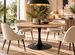 Table à manger ronde KULIPA Ø120 cm – Acier noir & bois naturel – 5 places - Photo n°1