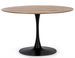 Table à manger ronde KULIPA Ø120 cm – Acier noir & bois naturel – 6 places - Photo n°1