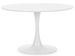 Table à manger ronde KULIPA – Acier blanc & bois blanc laqué mat - Photo n°1
