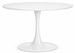 Table à manger ronde KULIPA – Acier blanc & bois blanc laqué mat - Photo n°1