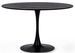 Table à manger ronde KULIPA – acier & bois noir noir avec veinure – Ø120 cm - Photo n°1
