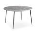 Table à manger ronde marbre gris et pieds métal noir Soa 125 cm - Photo n°1