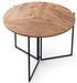 Table à manger ronde pliable bois clair et métal noir Sinola 100 cm - Photo n°1