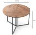 Table à manger ronde pliable bois clair et métal noir Sinola 100 cm - Photo n°5
