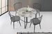 Table à manger ronde pliable bois effet marbre blanc et métal noir Sinola 100 cm - Photo n°2