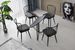 Table à manger ronde pliable bois effet marbre noir et métal noir Sinola 100 cm - Photo n°4