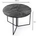 Table à manger ronde pliable bois effet marbre noir et métal noir Sinola 100 cm - Photo n°5