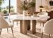 Table à manger ronde porcelaine blanche et acier marron KERPA 150 cm - Photo n°1