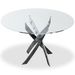 Table à manger ronde verre et pieds en métal chromé Xisor D 120 cm - Photo n°1