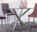 Table à manger ronde verre trempé et acier chromé Agno 114 cm - Photo n°2