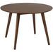 Table à manger ronde vintage bois massif foncé Ramo D 106 cm - Photo n°1