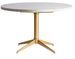 Table à manger ronde design marbre blanc et pied acier doré Dansy 120 cm - Photo n°2