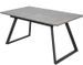 Table à rallonge bois gris et métal noir Torin 160/200 cm - Photo n°1