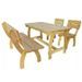 Table avec banc et 2 chaises pin massif clair Liva - Photo n°2