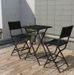 Table bar carrée et 2 chaises de jardin résine tressée noir Klark - Photo n°2