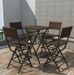 Table bar carrée et 4 chaises de jardin résine tressée marron Klark - Photo n°2