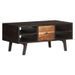 Table basse 1 tiroir bois de récupération noir et clair Asmat - Photo n°1