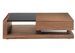 Table basse 1 tiroirs Lizay 130 cm - Noyer et verre trempé noir - Photo n°1