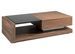 Table basse 1 tiroirs Lizay 130 cm - Noyer et verre trempé noir - Photo n°3