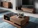 Table basse 1 tiroirs Lizay 130 cm - Noyer et verre trempé noir - Photo n°6