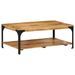 Table basse 2 niveaux 100x55x38cm bois manguier massif et acier - Photo n°1