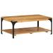 Table basse 2 niveaux 100x55x38cm bois manguier massif et acier - Photo n°8