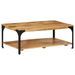 Table basse 2 niveaux 100x55x38cm bois manguier massif et acier - Photo n°9