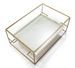 Table basse 2 plateaux verre et marbre blanc pieds métal doré 111 cm - Photo n°3