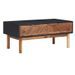 Table basse 2 tiroirs acacia massif foncé et noir Alty 90 cm - Photo n°1