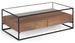 table basse 2 tiroirs bois de noyer et pieds métal noir Baliko 120 cm - Photo n°3