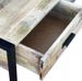 Table basse 2 tiroirs manguier massif clair vieilli et métal noir Grey - Photo n°3