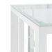 Table basse argenté 50x50x50 cm acier inoxydable et verre - Photo n°5