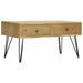 Table basse avec 2 tiroirs Marron sculpté 80x40x40,5 cm Bois - Photo n°1