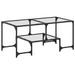 Table basse avec dessus en verre transparent 98,5x50x45cm acier - Photo n°2