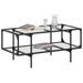 Table basse avec dessus en verre transparent 98,5x50x45cm acier - Photo n°3