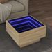 Table basse avec LED chêne sonoma 50x50x30 cm bois d'ingénierie - Photo n°1