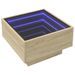 Table basse avec LED chêne sonoma 50x50x30 cm bois d'ingénierie - Photo n°3