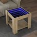 Table basse avec LED chêne sonoma 53x53x45 cm bois d'ingénierie - Photo n°1