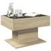 Table basse avec LED chêne sonoma 70x50x45 cm bois d'ingénierie - Photo n°5