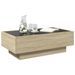 Table basse avec LED chêne sonoma 90x50x30 cm bois d'ingénierie - Photo n°5