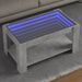 Table basse avec LED gris béton 93x53x45 cm bois d'ingénierie - Photo n°1