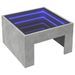 Table basse avec LED infini gris béton 50x50x30 cm - Photo n°3