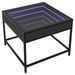 Table basse avec LED Infinity noir 50x50x41 cm - Photo n°3