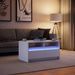 Table basse avec lumières LED blanc bois d'ingénierie - Photo n°5