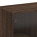 Table basse avec portes en verre chêne marron 102x50x42 cm - Photo n°7