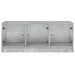 Table basse avec portes en verre gris béton 102x50x42 cm - Photo n°6