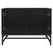 Table basse avec portes en verre noir 68,5x50x50 cm - Photo n°5