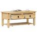 Table basse avec tiroirs Corona 100x48x45 cm bois de pin massif - Photo n°1