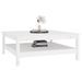 Table basse Blanc 100x100x40 cm Bois massif de pin - Photo n°5